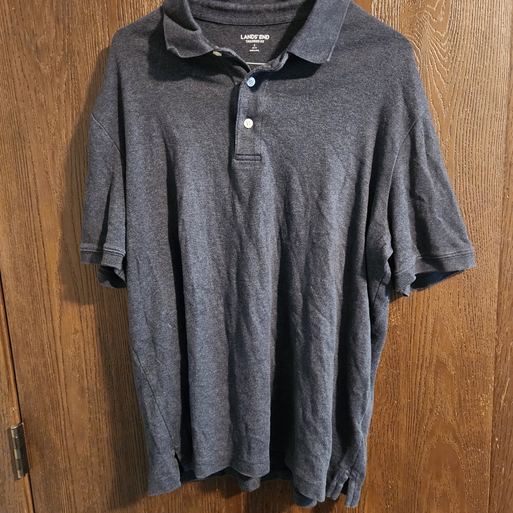 Lands' End Men's Charcoal Polo Shirt